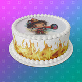 Fire Fighter Boy 02 Edible Icing Cake Topper or Ribbon
