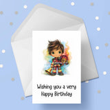Fire Fighter Boy 02 Edible Icing Cake Topper or Ribbon