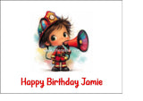 Fire Fighter Boy 02 Edible Icing Cake Topper or Ribbon