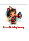 Fire Fighter Boy 02 Edible Icing Cake Topper or Ribbon