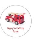 Fire Engine 02 Edible Icing Cake Topper