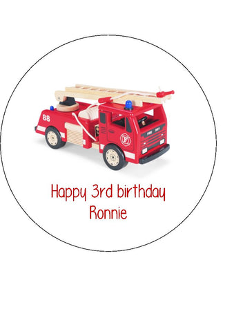 Fire Engine 02 Edible Icing Cake Topper