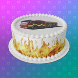 Fire Engine 01 Edible Icing Cake Topper or Ribbon