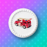 Fire Engine 02 Edible Icing Cake Topper or Ribbon
