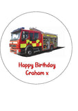 Fire Engine 01 Edible Icing Cake Topper