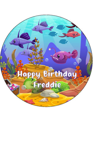Fish / Sealife / Ocean 01 Edible Icing Cake Topper or Ribbon