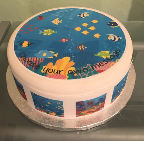 Fish / Sealife / Ocean 02 Edible Icing Cake Topper or Ribbon