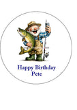 Fishing 07 Edible Icing Cake Topper or Ribbon