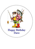 Fishing 08 Edible Icing Cake Topper or Ribbon
