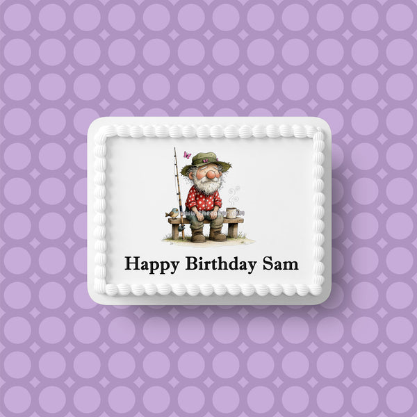Fishing 09 Edible Icing Cake Topper or Ribbon