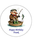 Fishing 10 Edible Icing Cake Topper or Ribbon