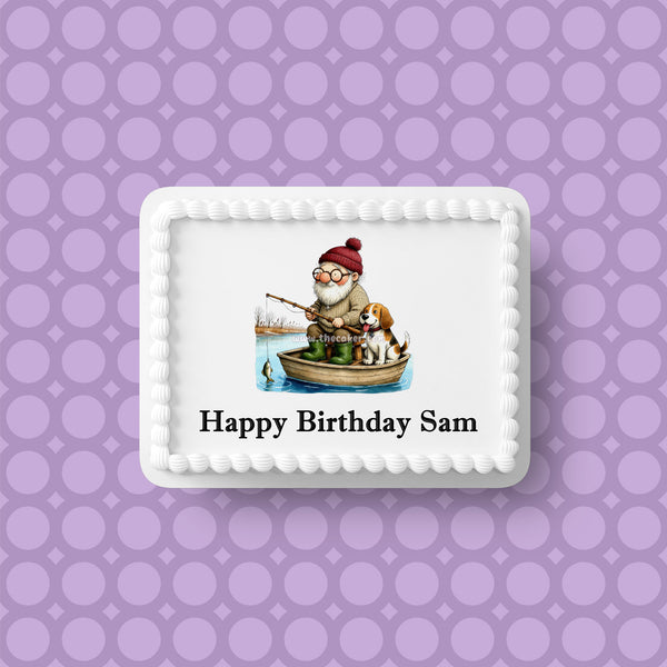 Fishing 11 Edible Icing Cake Topper or Ribbon