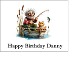 Fishing 12 Edible Icing Cake Topper or Ribbon