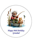 Fishing 12 Edible Icing Cake Topper or Ribbon