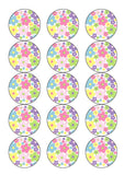 Edible Icing Cake Topper for ladies with pretty flowers 02