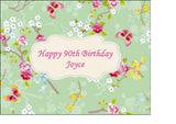Edible Icing Cake Topper for ladies with pretty flowers 03