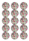 Flower Pattern Edible Icing Cake Topper 04