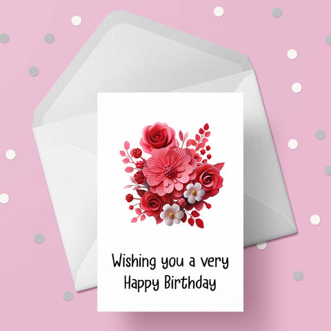 Bouquet of Flowers Birthday Card 03