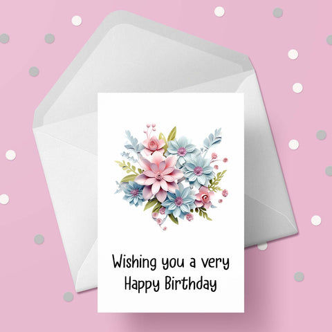 Bouquet of Flowers Birthday Card 05