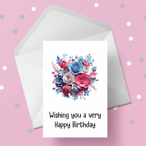 Bouquet of Flowers Birthday Card 06