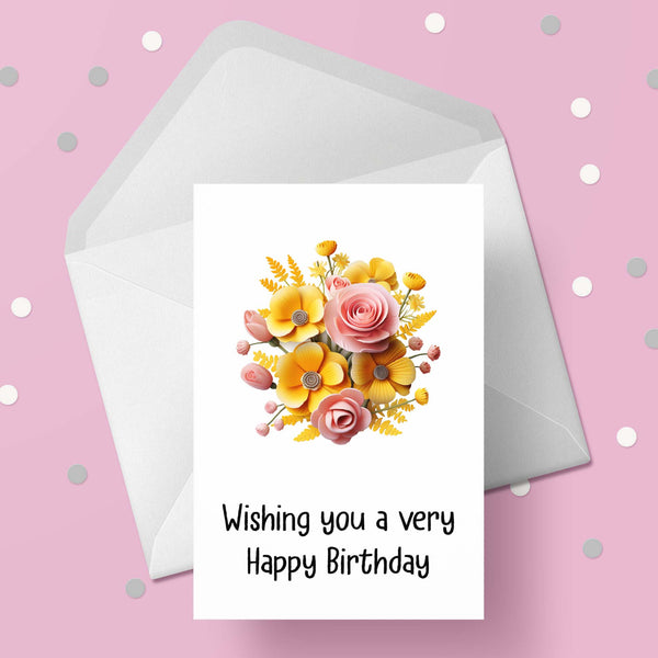 Bouquet of Flowers Birthday Card 08