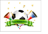 Football Theme Edible Icing Cake Topper or Ribbon 01