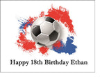Football Theme Edible Icing Cake Topper or Ribbon 02