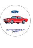 Ford Mustang Edible Icing Cake Topper or Ribbon