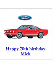 Ford Mustang Edible Icing Cake Topper or Ribbon