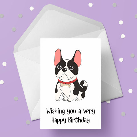 French Bulldog 03 Birthday Card