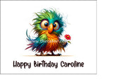 Funny Cute Bird 01 Edible Icing Cake Topper or Ribbon
