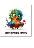 Funny Cute Bird 01 Edible Icing Cake Topper or Ribbon