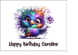 Funny Cute Bird 02 Edible Icing Cake Topper or Ribbon