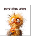 Funny Cute Bird 04 Edible Icing Cake Topper or Ribbon