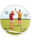 Funny Football Edible Icing Cake Topper - Referee Birthday/Red Card