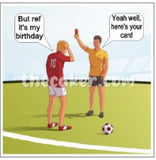 Funny Football Mug - Referee Red / Birthda yCard