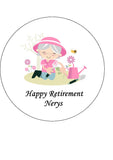 Gardening Edible Icing Cake Topper 01 - Female Gardener