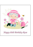 Gardening Edible Icing Cake Topper 01 - Female Gardener