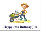 Gardening Edible Icing Cake Topper 02 - Male Gardener