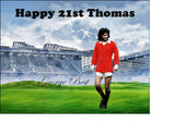 George Best Edible Icing Cake Topper or Ribbon