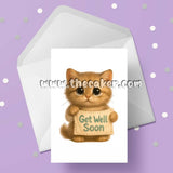 Get Well Soon 03 Edible Icing Cake Topper or Ribbon