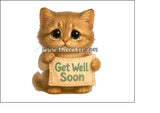 Get Well Soon 03 Edible Icing Cake Topper or Ribbon
