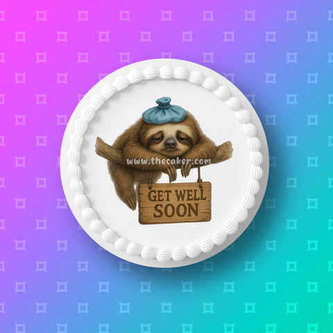 Get Well Soon 05 Edible Icing Cake Topper or Ribbon