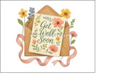 Get Well Soon 08 Edible Icing Cake Topper or Ribbon