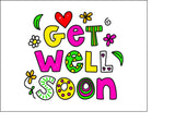Get Well Soon 09 Edible Icing Cake Topper or Ribbon