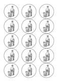 Gin Bottle & Glass 01 Edible Icing Cake Topper or Ribbon