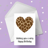 Giraffe Print Birthday Card