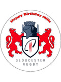 Any Rugby Badge Edible Icing Cake Topper or Ribbon