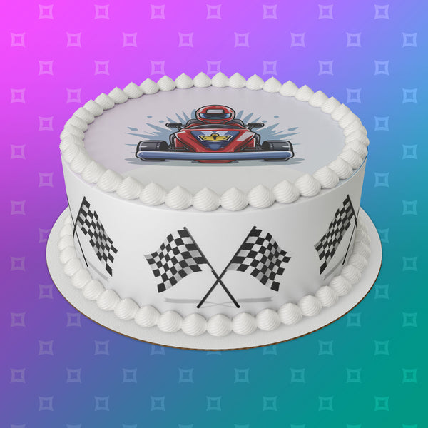 Go Kart 04 Edible Icing Cake Topper