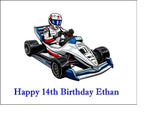 Go Kart 06 Edible Icing Cake Topper or Ribbon